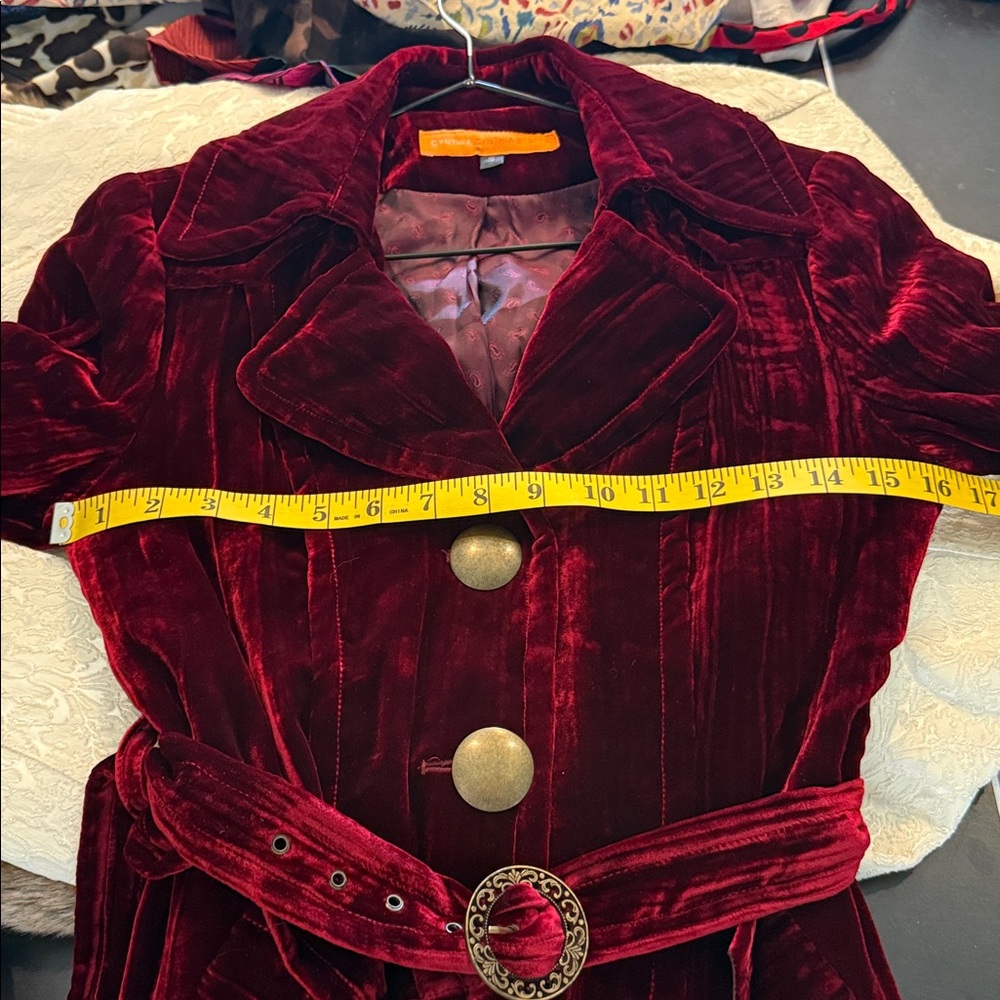 Cynthia Steffe Velvet Long Sleeve Dress in Rich Burgundy - Picture 10 of 10